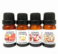Set Of 4- Dessert Collection Butterscotch, Creme Brulee, Cinnamon Sugared Donut and Chocolate Chip Cookie Premium Fragrance Oils .34 oz (10ml) each Bottle- Premium Top Quality Therapeutic Grade Oil