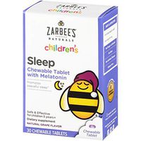Zarbee's Naturals Children's Sleep with Melatonin Supplement, Natural Grape Flavor, 30 Chewable Tablets