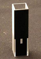UNICO S-90-358Q Spectrophotometer Cuvette with Stopper, Black, 170 to 2600 Nm Wavelength Range, 45 mm Height, 0.100 Ml Capacity, Quartz