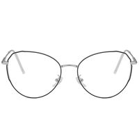 SOJOS Polygon Cat eye Blue Light Blocking Glasses Eyeglasses Frame Anti Blue Ray Computer Game Glasses SJ5039 with Black and Silver Frame/Anti-Blue Light Lens