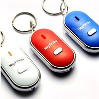 New Sound Whistle Control White LED Key Finder Locator Find Lost Keychain Keys Chain 4 colour
