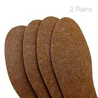 Comfortable Wool Felt Winter Warm Shoe Insoles - 2 Pairs Natural Wool Felt Insert for Men and Women Men's 11/Women's 12