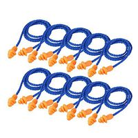 YOMIUP 5 Pairs Silicone Corded Ear Plugs Reusable Hearing Protection Earplugs with Christmas Tree Design for Sleeping Noise Reduction Swimming (Blue)