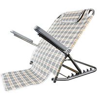 MOCOHANA Portable Bed Backrest Adjustable Sit-up Back Rest Chair for Neck Lumbar Back Support with Head Cushion and Armrest, Stainless Steel(Plaid Cloth)