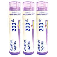 Boiron Aconitum Napellus 200ck, 80 Pellets, Homeopathic Medicine for High Fever (up to 102 Degreef), 3 Count