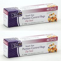 Nicole Home Collection Zip Seal Portion Control Bags – Snack Size – 2 Packs 80 Bags Total