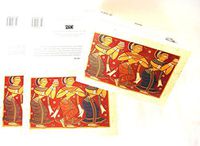 Handmade Blank Card with Dancing Women Theme: Set of 3