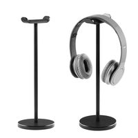 Aluminum Alloy Headphone Stand Headset Stand for All Headphones Size Headset Holder Hanger with Heavy Base for Desktop Organization Display (Black)