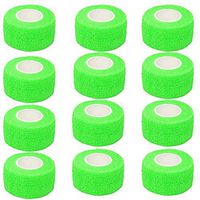 Self Adhesive Bandage Cohesive Warp Bandages Sport Medical Tape Tattoo Grip Cover Nonwovens 1"x5y 12Roll for Stretch Athletic, Ankle Sprains & Swelling, Sports，House Peta & Horse FDA Approved