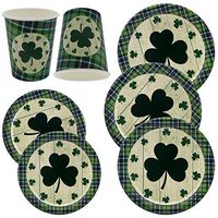 Pandecor St. Patrick's Day Party Supplies -Serves 50- Disposable Tableware Set,Include 50 Dinner Plates,50 Dessert Plates,50 Cups