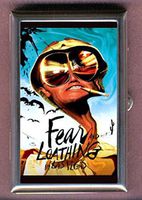 Hunter S. Thompson Fear and Loathing in Las Vegas Gonzo Blue Background Decorative Pill Box