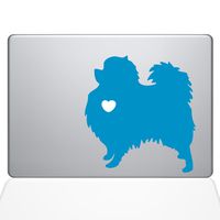 The Decal Guru I Love My Pomeranian Decal Vinyl Sticker, 11" MacBook Air, Light Blue (1472-MAC-11A-LB)