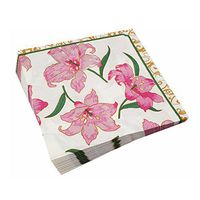 Meiosuns Napkins Floral Paper Napkins Tea Cups Paper Cocktail Napkins Decorative Napkin for Tea Party, Birthday (Pink Lily, 20 Count)