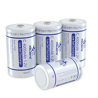 MELASTA C Size Rechargeable Batteries, 4-Pack 4000mAh 1.2V Low Self Discharge NiMH C Battery for Clocks Remotes & Low Power Devices