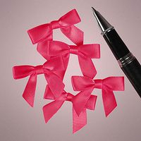 Mini Shocking Pink Satin Bows - 1 3/8in. Wide (50)