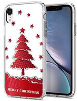 Protective Case Applicable to iPhone XR 6.1 Inch Red Christmas Tree in The Sky