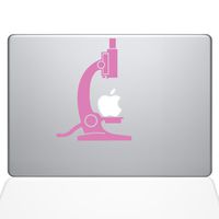 The Decal Guru 1650-MAC-13A-BG Science Microscope Decal Vinyl Sticker, 13" MacBook Air, Pink
