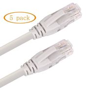 Ethernet Cable，15ft 5pack Cat 6 Ethernet Cable for Router Modem， JH-Link LAN Cable (Gray)