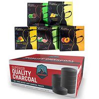 Hookah Coals and Flavors Set, 100 Woodbine Charcoal Discs and 5 Hydro Herbal Hookah Flavors Accessories