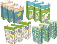 Easter Party Supply Paper Treat Bags Bundle - 4 Designs - 48 Total Bags