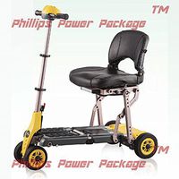 Merits Health Products - Yoga - 4-Wheel Portable Folding Scooter - 16"W x 14"D - Yellow - Phillips Power Package TM - to $500 Value