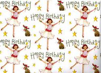 Alex Clark Fairy Princess Rolled Gift Wrap Paper 4 Sheets 19.5 in x 27.5 in with 4 Gift Tags