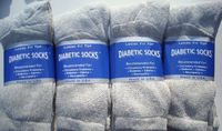 Gray Diabetic CREW Socks MEN , sock size 10-13, 1 dozen Pairs by Creswell