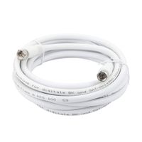 RG6 Coaxial Cable, TV Coax Cable, 16ft RFAdapter White 75 Ohm Quad Shield Digital Cord with F-Male Connectors, Ideal for TV Antenna DVR Satellite