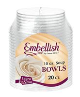 Embellish Hard Plastic 10 Ounce Clear Bowls 20 Count