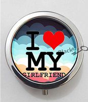 BlackKey I Love My Crazy Girlfriend 3-Compartment Decorative Pocket Gift Box Case Organizer for Pill, Color 1 -597