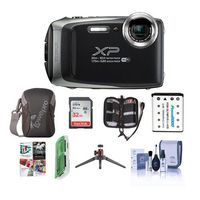 Fujifilm FinePix XP130 16.4MP Digital Camera, 5x Optical Zoom, Dark Silver - Bundle with 32GB SDHC Card, Camera Case, Spare Battery, Table Top Tripod, Cleaning Kit, Card Reader, Software Pack and More