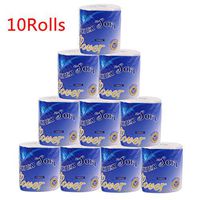 Toilet Paper Rolls, Eco Friendly Soft Replacement Roll Paper, Safe Bath Tissue 350 Feet Per Roll,Home Hollow Replacement Paper (Blue Soft 10 Rolls)