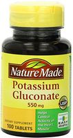 Nature Made Potassium Gluconate 550 mg Tablets 100 ea (Pack of 5)
