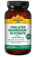Country Life - Chelated Magnesium Glycinate, 400 mg - 180 Tablets