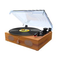 Record Player Turntable 3-Speed Bluetooth Vinyl Record Player with Stereo Speaker Belt Driven Vintage Style Vinyl Record Player