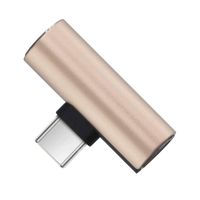Iusun for DJI Osmo Pocket Type C USB-CTo 3.5mm Aux Audio Cable Adapter Earphone Charing Convert Connector for Samsung Galaxy S9/S9 Plus/S8, Huawei P20/P20 Pro Compact Lightweight Portable (Gold)