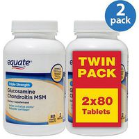 Equate Triple Strength Glucosamine Chondroitin MSM Tablets, 80 count (Pack of 2) by Equate