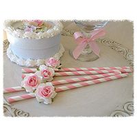CC HOME Wedding Bridal Shower Decorations,36 Ct Summer Flower Paper Straws for Bridal Shower,Wedding,Baby Shower,Birthday Party,Christmas Party Supplies, Pink