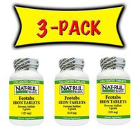 NAT-RUL FEOTABS, Iron 100 Tablets (3 Pack)