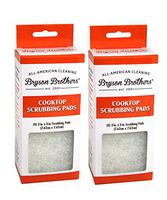 Bryson Brothers 3" x 3" 2 Pack Cooktop Scrubbing Pads - Safely Scrubs and Cleans Baked-On Stains on Glass Cooktops Gas Ranges and Oven Doors