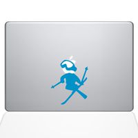 The Decal Guru Skiing Decal Apple Decal Vinyl Sticker, 13" MacBook Pro (2016 & Newer Models), Light Blue (1636-MAC-13X-LB)