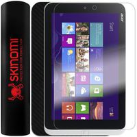 Skinomi Black Carbon Fiber Full Body Skin Compatible with Acer Iconia W3 (Tablet Only)(Full Coverage) TechSkin with Anti-Bubble Clear Film Screen Protector