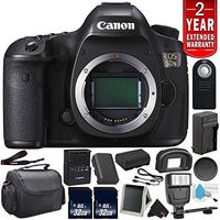 Canon EOS 5DS Digital SLR Camera 0581C002 (Body Only)- Bundle with 32GB Memory Card + Spare Battery + Digital Slave Flash + More (International Version) with 2 Year Seller Warranty