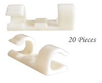 Cable Clips with Strong Self-Adhesive Pads- Organize Cords and Wires Holder Cord Management for Car, Beautiful Home or Office,Pack of 20-White
