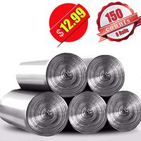 Extra Strong Trash Bags, 4 Gallon Headvy Duty Thicken Garbage Bags Trash Can Liners for Office Home Waste Bin Kitchen (150 Counts/5 Rolls, Silver)