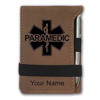 Mini Notepad, Paramedic, Personalized Engraving Included (Dark Brown)