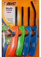 BiC Multi-Purpose Lighter - 4 Lighter Value Pack with 1 Flexible Wand and 3 Fixed Wand