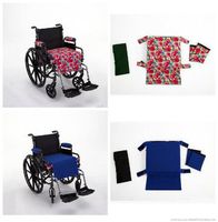 Wheelchair Solutions WSBF014 Wheelie Styles Bright Floral Pattern & Blue Solid Wheelchair Cushion