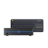Azulle Byte 3 Mini PC with Logitech Keyboard (Windows 10 Pro, 4 GB RAM, 64 GB eMMC, Apollo Lake J3455 Processor), Black