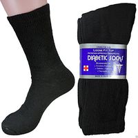 6 Pairs Men’s Physician Approved Therapeutic Diabetic Compression socks Size 10-13 (Black)
